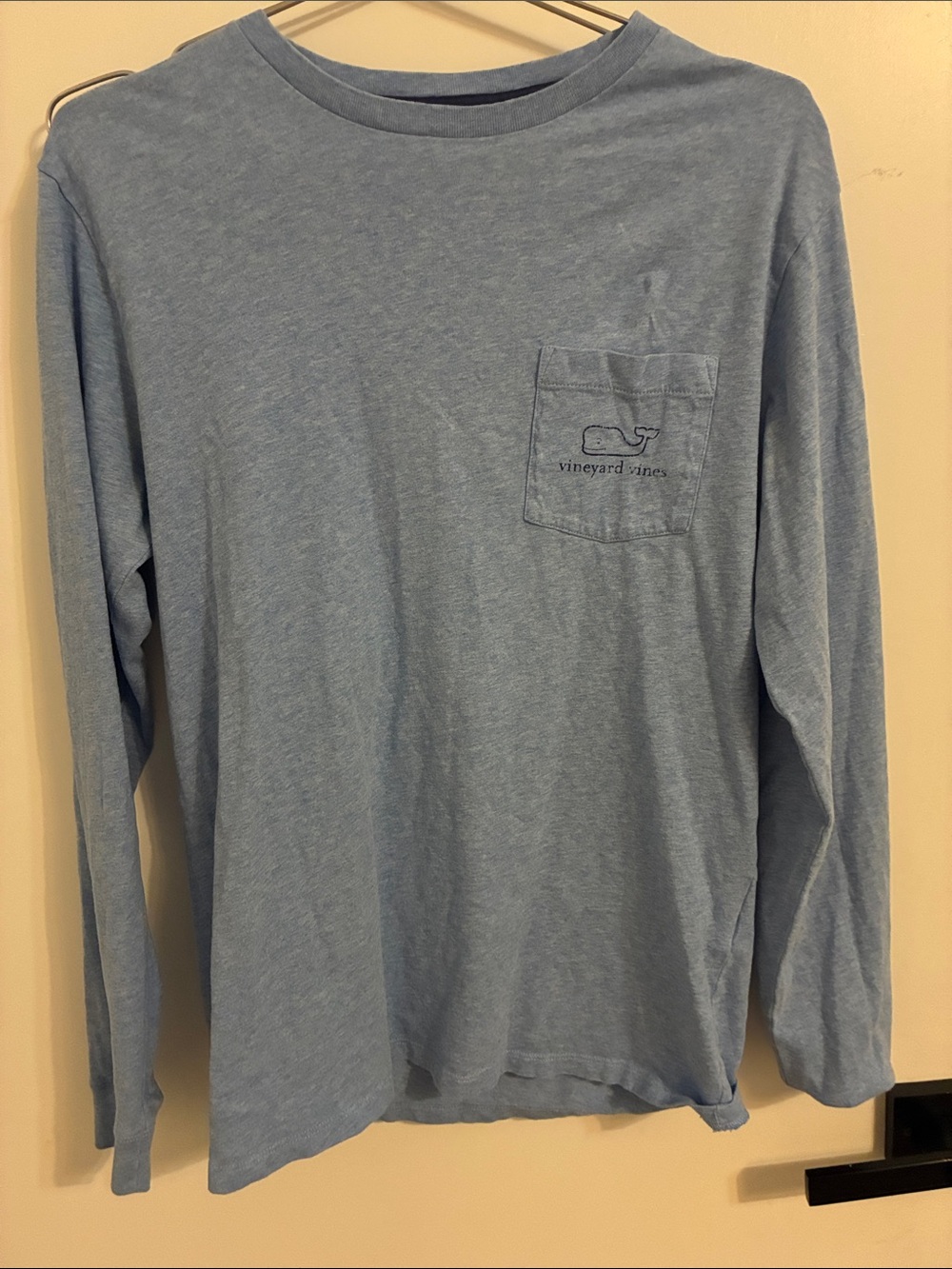 Vineyard Vines Heathered Sky Blue Long-Sleeve Pocket Tee